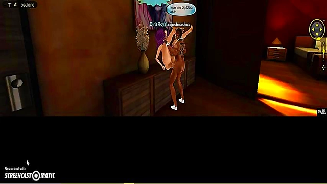 3D Anime Girl Seduces in Bedroom for Intense IMVU Game Porn Session