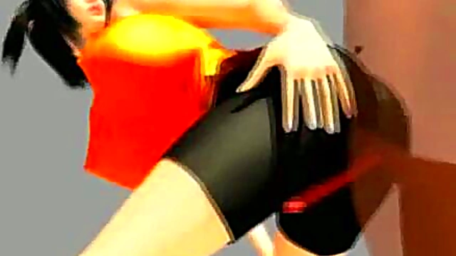 Busty 3D Anime Chick Rubs Big Tits For Crazy Frottage Orgasm