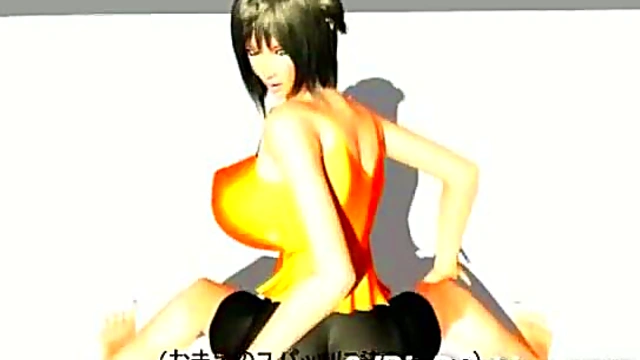 Busty 3D Anime Chick Rubs Big Tits For Crazy Frottage Orgasm