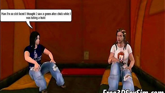 Alien Babe Sucks Two Cocks in Wild 3D Anime Group Action