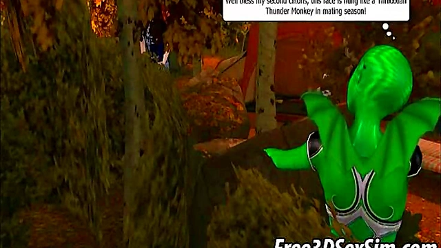 Alien Babe Sucks Two Cocks in Wild 3D Anime Group Action