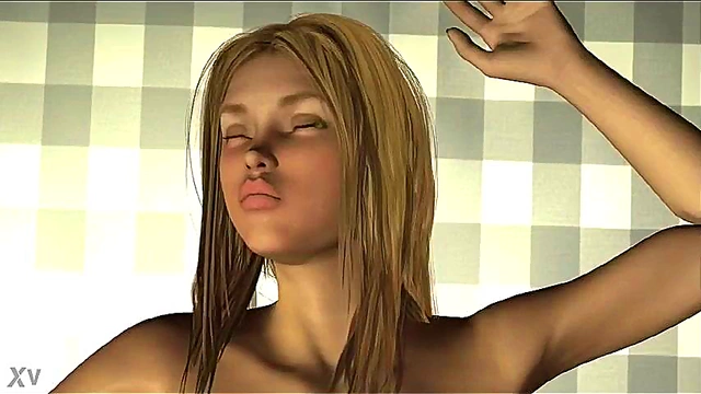 Sexy Anime Girl Masturbates Sensually in Detailed 3D CG Animation