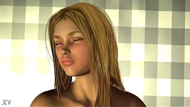 Sexy Anime Girl Masturbates Sensually in Detailed 3D CG Animation