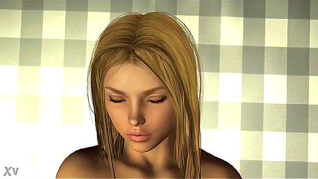 Sexy Anime Girl Masturbates Sensually in Detailed 3D CG Animation