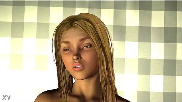 Sexy Anime Girl Masturbates Sensually in Detailed 3D CG Animation