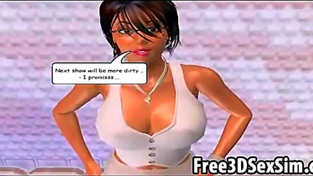 Steamy 3D Cartoon Babe Dances Seductively On Stage For Your Pleasure