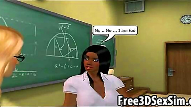 Two Sexy 3D Cartoon Hotties Explore Lesbian Desires In Hot Anime Action