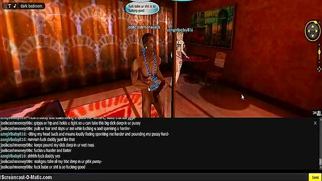 3D Anime Babe Seduces With Gold Eyes In Hot IMVU Game Session