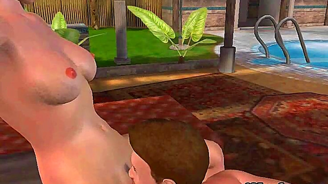 Poolside Pussy Licking With A Sexy 3D Cartoon Babe