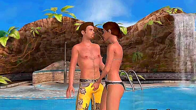 Poolside Pussy Licking With A Sexy 3D Cartoon Babe