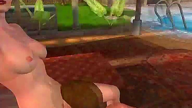 Poolside Pussy Licking With A Sexy 3D Cartoon Babe