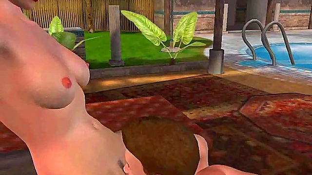Poolside Pussy Licking With A Sexy 3D Cartoon Babe