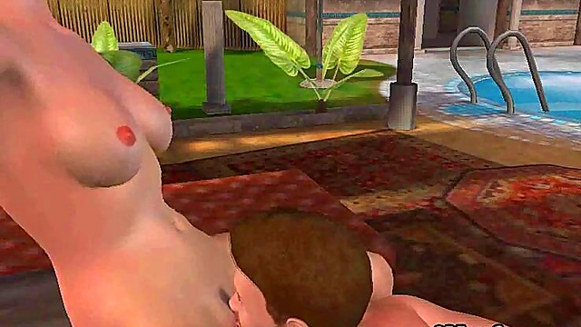 Poolside Pussy Licking With A Sexy 3D Cartoon Babe