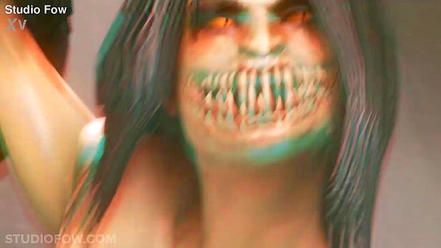 Mileena’s 3D Hentai Handjob & Cowgirl Action With Demon Lovers