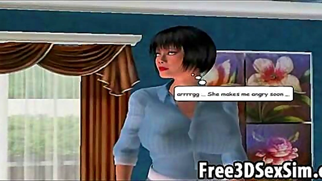 Two 3D Cartoon Babes Seduce Their Horny Boss In The Office For A Steamy Encounter