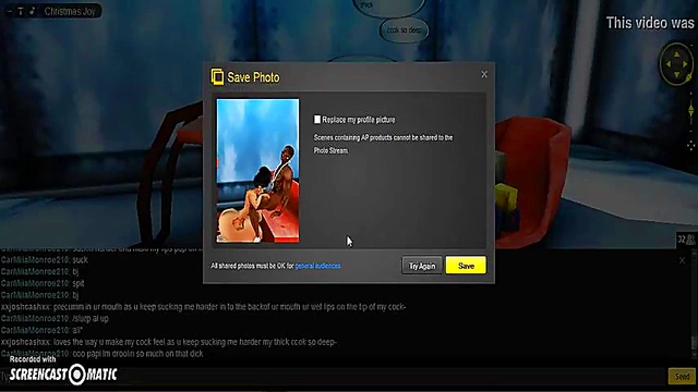 Carmiia X-Mas Room Head Bangs in 3D Anime Game Paradise