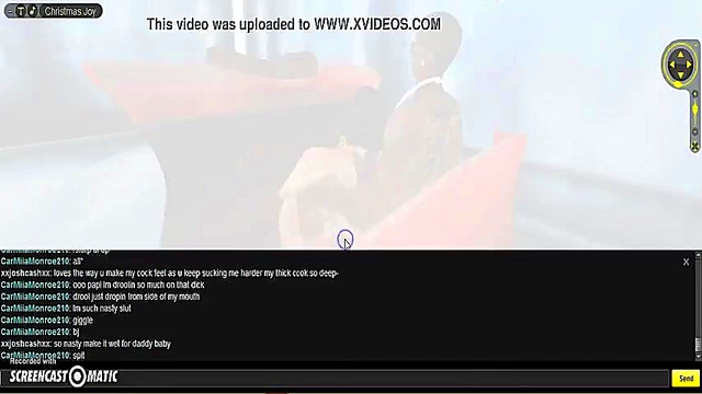 Carmiia X-Mas Room Head Bangs in 3D Anime Game Paradise