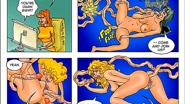 Lesbian Teens Enjoy Wild Manga Group Fun With Toys & Voyeur Action