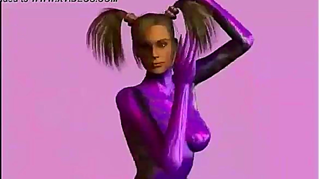 Virtual Anime Babe Dances in Lingerie Before Hardcore Blowjob Session