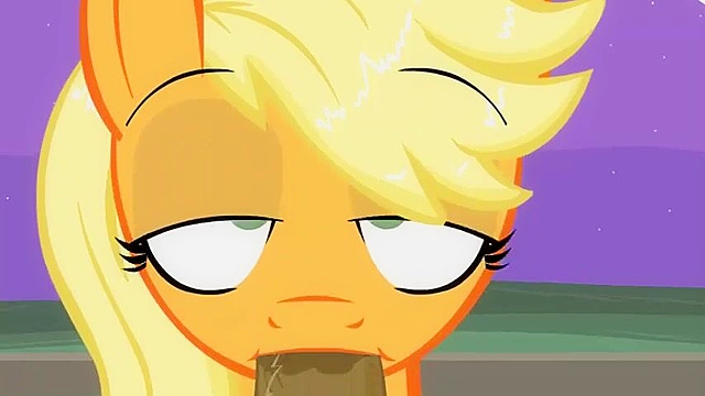 Cartoon porn My little Pony fucking Applejack from the back