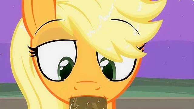 Cartoon porn My little Pony fucking Applejack from the back