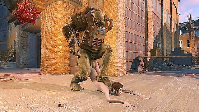 Petite hentai teen gets her faced fucked by fallout monster