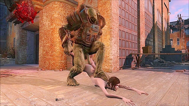 Petite hentai teen gets her faced fucked by fallout monster
