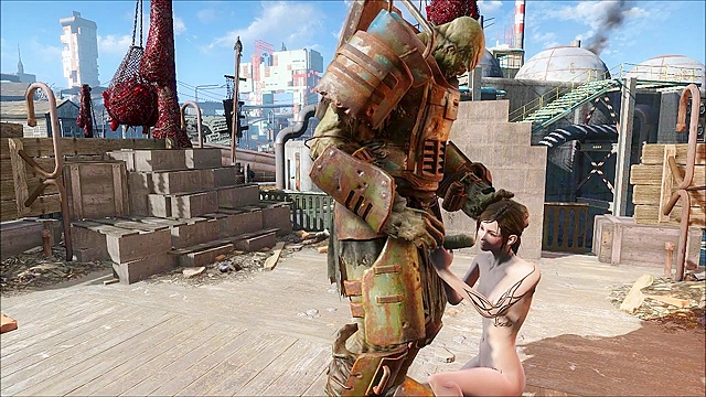 Petite hentai teen gets her faced fucked by fallout monster
