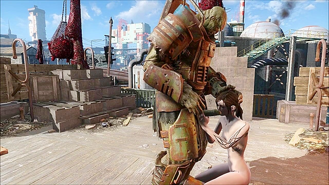 Petite hentai teen gets her faced fucked by fallout monster