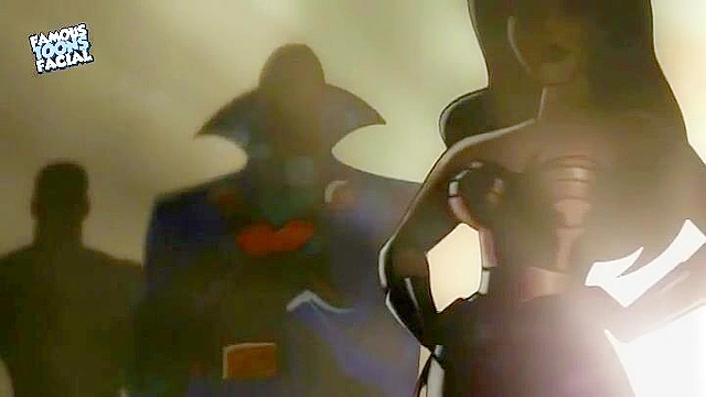 The flash gets a blowjob and titty fuck from a busty villain