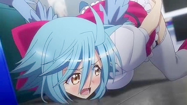 Hot anime bird babe loses her cell phone in her ass crack