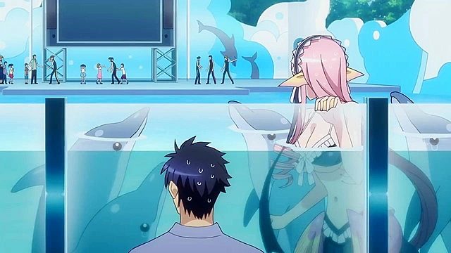 Hot anime bird babe loses her cell phone in her ass crack