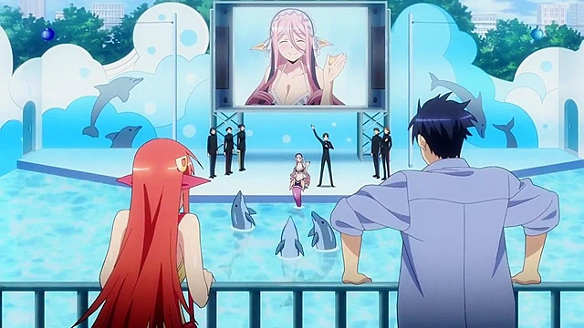 Hot anime bird babe loses her cell phone in her ass crack