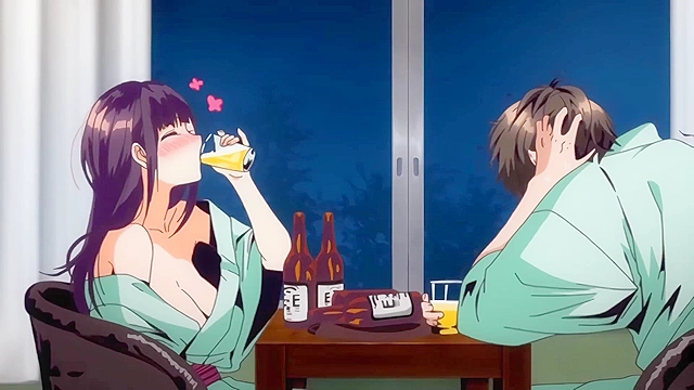 Girls Rush 2 - Busty anime schoolgirl is rescued and then romantically fucked at hot springs