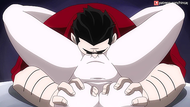 Helltaker Breakfast of Hell - Succubus gets pussy licked and nipple sucked