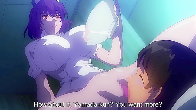 Semen Extraction Ward 2 - Busty hentai nurse makes patient jizz with her feet