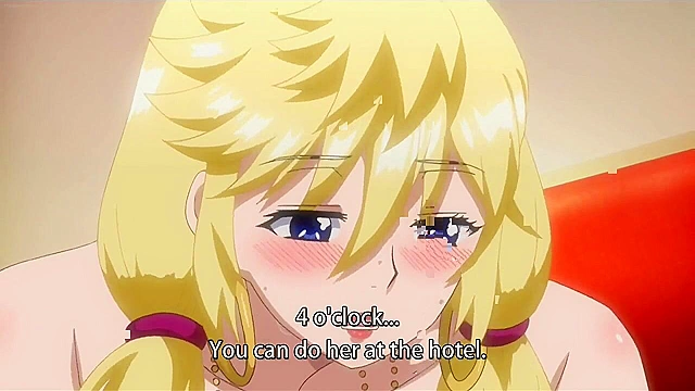 Hitozuma Life: One Time Gal 1 - Busty blonde hentai milf gives three young guys nasty blowjobs