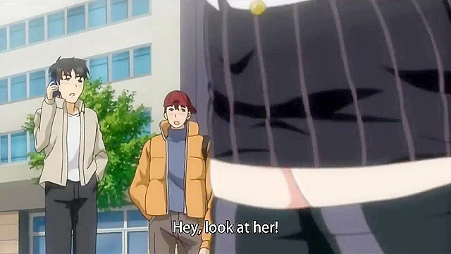 Hitozuma Life: One Time Gal 1 - Busty blonde hentai milf gives three young guys nasty blowjobs