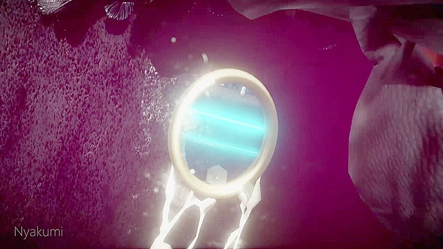 2B sucks off and fucks two huge futa dicks in a bathroom gloryhole