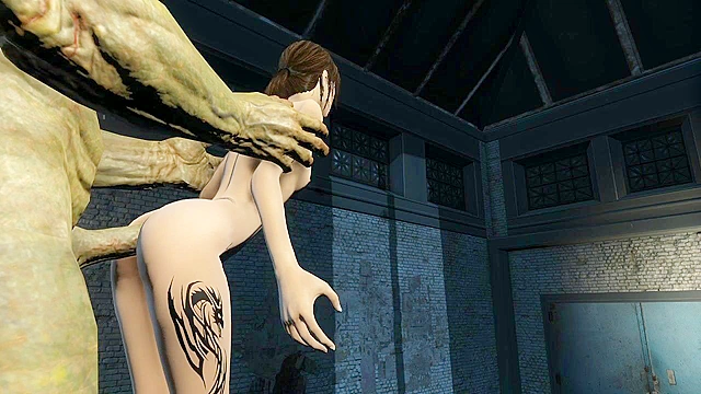 Fallout 4 A big green monster cock sucked by teen on her knees