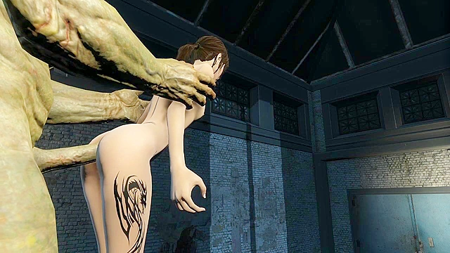 Fallout 4 A big green monster cock sucked by teen on her knees
