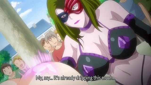 Oujo & Onna 2 - Busty anime princess is tied up and titty fucked in public