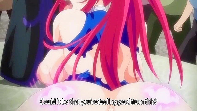 Oujo & Onna 2 - Busty anime princess is tied up and titty fucked in public