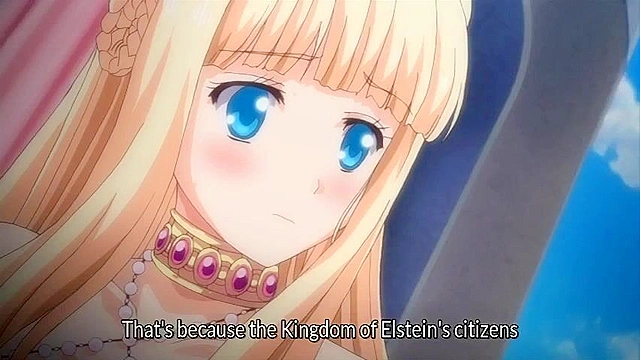 Oujo & Onna 2 - Busty anime princess is tied up and titty fucked in public