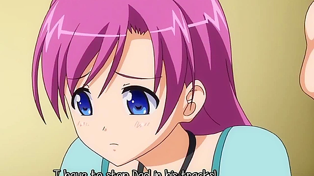 Demon Father Harvest - Busty anime teen fucked by perverted dad in public bathroom