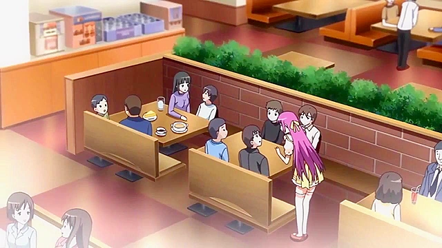 Demon Father Harvest - Busty anime teen fucked by perverted dad in public bathroom