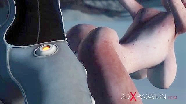 Female alien gets fucked hard by futanari sci-fi explorer in exoskeleton