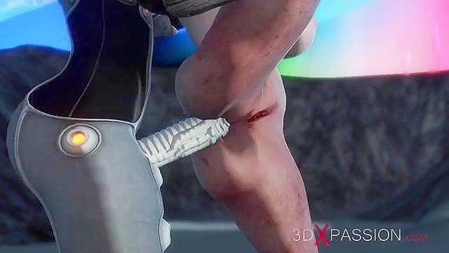 Female alien gets fucked hard by futanari sci-fi explorer in exoskeleton