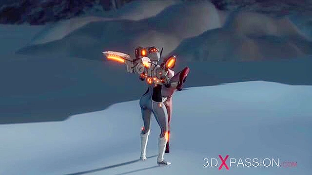 Female alien gets fucked hard by futanari sci-fi explorer in exoskeleton