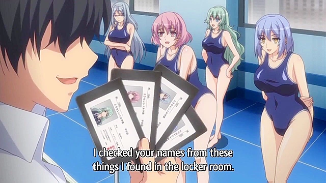 Time Stop at the School 3 - Busty hentai swimsuit girls fucked hard in their tight virgin pussies